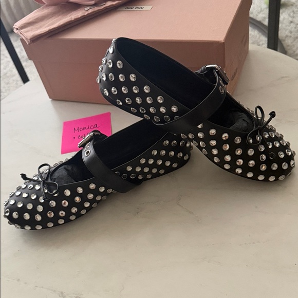 Miu Miu Rhinestone Ballerinas - Picture 5 of 13